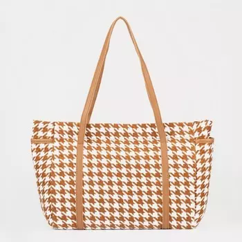 Сумка-шопер на молнии, цвет бежевый