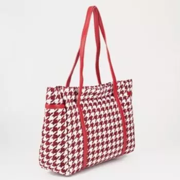 Сумка-шопер на молнии, цвет красный