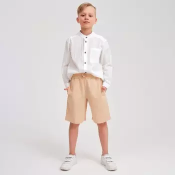 Шорты-бермуды детские MINAKU: Cotton collection цвет бежевый, рост 128