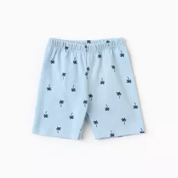 Шорты детские "Пальмы", цвет голубой, рост 86