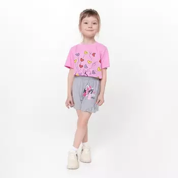 Шорты для девочки, цвет серый меланж, рост 86