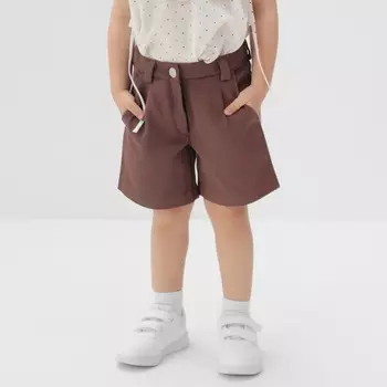 Шорты для девочки MINAKU: Casual collection KIDS цвет шоколадный, рост 116