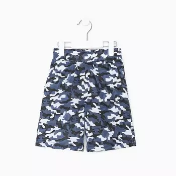 Шорты для мальчика, цвет тёмно-серый/камуфляж, рост 122 см