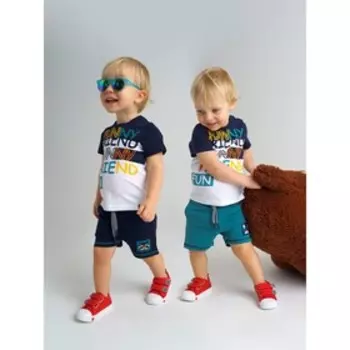 Шорты для мальчика, рост 74 см - 2 шт, цвет синий, зелёный