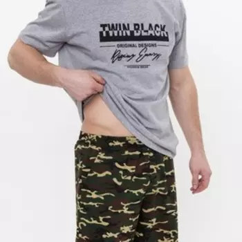 Шорты мужские, камуфляж желтый/зеленый, размер 52