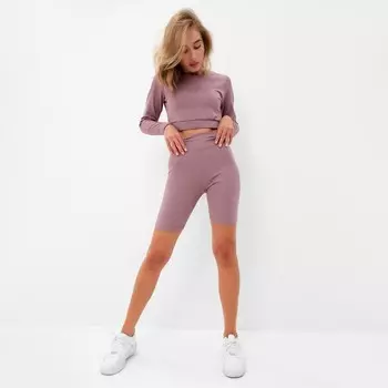 Шорты (велосипедки) спортивные женские MINAKU цвет розовый, р-р 48