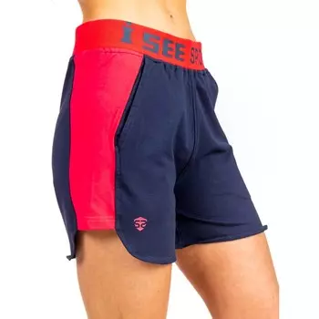 Шорты женские Isee, размер 44 см, цвет тёмно-синий, малиновый