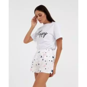 Шорты женские KAFTAN Pink stars, размер 40-42, белые