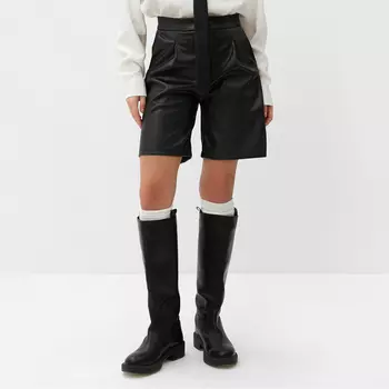 Шорты женские кожаные MIST Basе, размер 42, чёрные