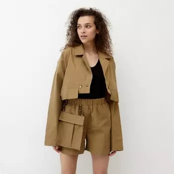 Шорты женские MINAKU: Casual Collection, бежевые, размер 44