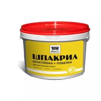 Шпакрил "Бригада" шпатлевка+побелка для внутренних работ ведро 3кг