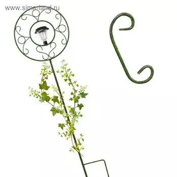 Шпалера, 180 × 42 × 3 см, с фонарём, металл, цвет МИКС