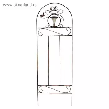 Шпалера, 146 × 50 × 1 см, с фонарём, металл, чёрная