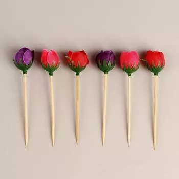 Шпажки «Цветок», набор 6 шт., МИКС