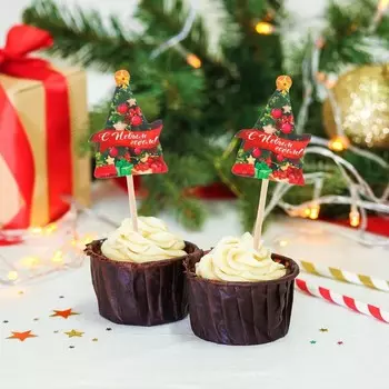 Шпажки для канапе «С Новым Годом», ёлка, набор 12 шт