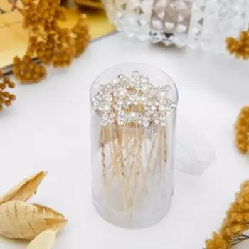 Шпилька для волос «Бант», с жемчужиной, 6.5 см