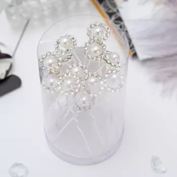 Шпилька для волос «Бусинка в круге», 1.26 см, серебро