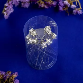 Шпилька для волос «Декор мини», ромашка, серебро