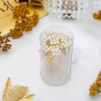 Шпилька для волос "Скромность" жемчужинки, 6,5 см