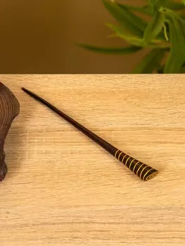 Шпилька для волос «Спираль», 17 см, дерево албезия
