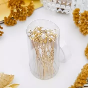 Шпилька для волос «Стрекоза», с жемчужиной, 6.5 см