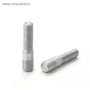 Шпилька M14x1,5, 60, двусторонняя, 15мм М14x1.5, 35мм М12x1.25, цинк