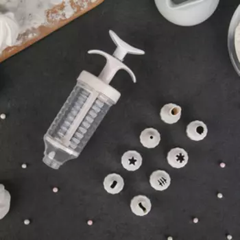 Шприц кондитерский Доляна «Повар», 195 см, 8 насадок