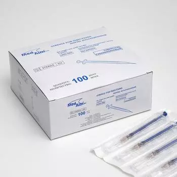 Шприц туберкулиновый MEDAIM 1 мл с иглой 0,45х12мм (26Gх1/2")