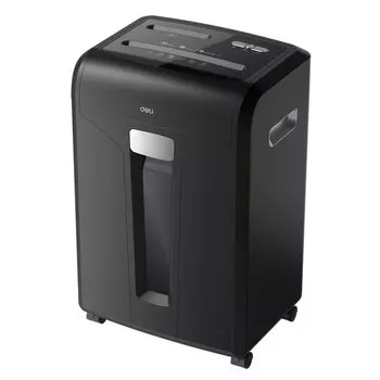 Шредер Deli E14400, фрагменты 4х40 мм, 16 листов, скрепки, скобы, пл.карты, диски