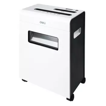 Шредер Deli E9911-EU, фрагменты 4х25мм, 16 листов, скрепки, скобы, пл.карты, диски