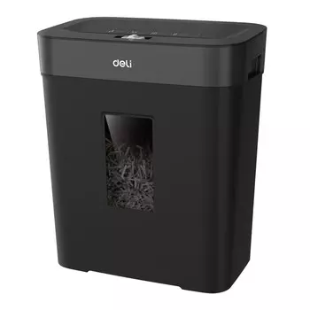 Шредер Deli ET023 черный с автоподачей (секр.P-4) фрагменты 8лист. 15лтр.