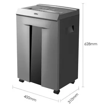 Шредер Deli ET096 серый с автоподачей (секр.P-5) фрагменты 16лист. 30лтр. скрепки скобы пл. 103391