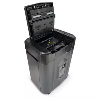 Шредер Heleos АП20-4 черный с автоподачей (секр.P-4) перекрестный 131лист. 20лтр. скрепки с