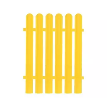 Штакетник пластиковый, ширина 8 см, высота 60 см, набор 10 шт., цвет жёлтый