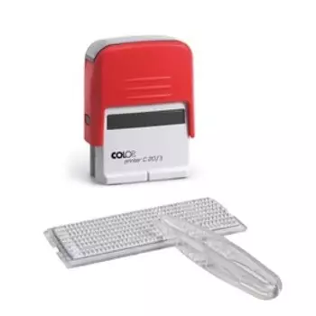 Штамп автоматический самонаборный COLOP Printer С20/3-SET Compact, 3 строки, 1 касса, красный
