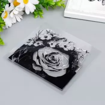 Штамп для творчества силикон "Крупный бутон розы" 13х13 см