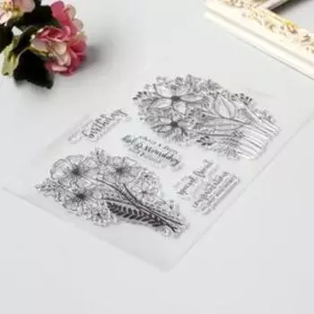 Штамп для творчества силикон "Полевые букеты" 15,5х21,5 см