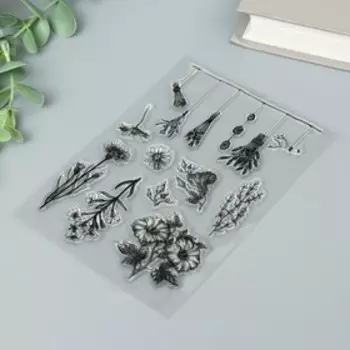 Штамп для творчества силикон "Садовые цветы"