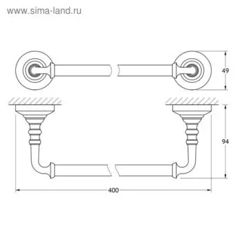 Штанга для полотенца 40 cm, античная бронза, 3SC