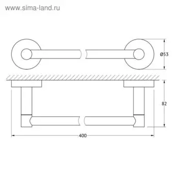 Штанга для полотенца 40 см, хром, ARTWELLE