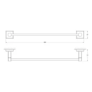 Штанга для полотенца 45 cm, хром