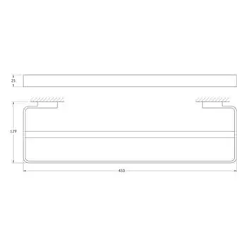 Штанга для полотенца двойная 45 cm, хром