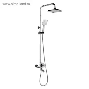 Штанга со смесителем Accoona A8395, однорычажная, с тропическим душем, хром