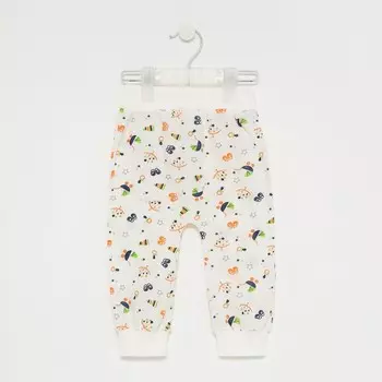 Штанишки детские, белый/оранжевый, рост 68