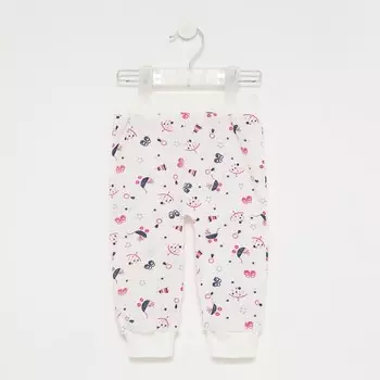 Штанишки детские, белый/розовый, рост 80