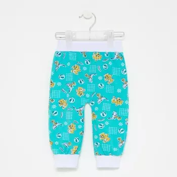 Штанишки детские, бирюзовый/мишки, рост 68