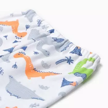 Штанишки детские, цвет белый/динозавры, рост 80 см