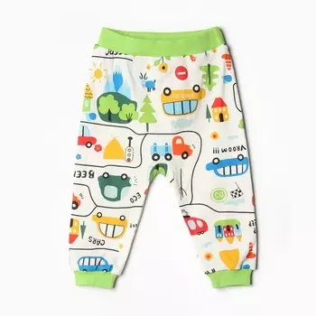 Штанишки детские, цвет белый/дорога, рост 68 см