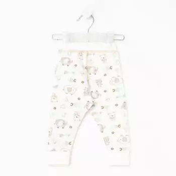 Штанишки детские, цвет белый/мишки, рост 62 см
