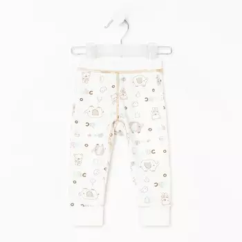 Штанишки детские, цвет белый/мишки, рост 74 см
